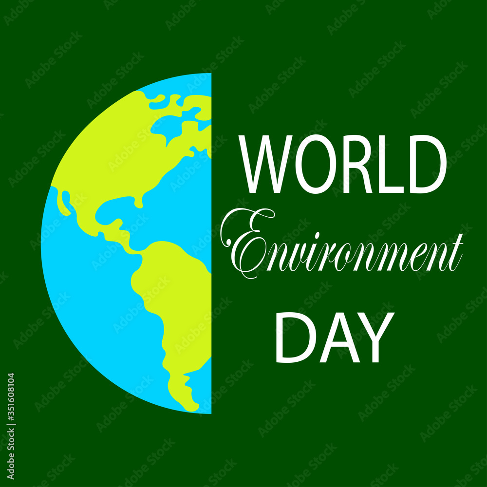 World Environment day card with decorative lettering