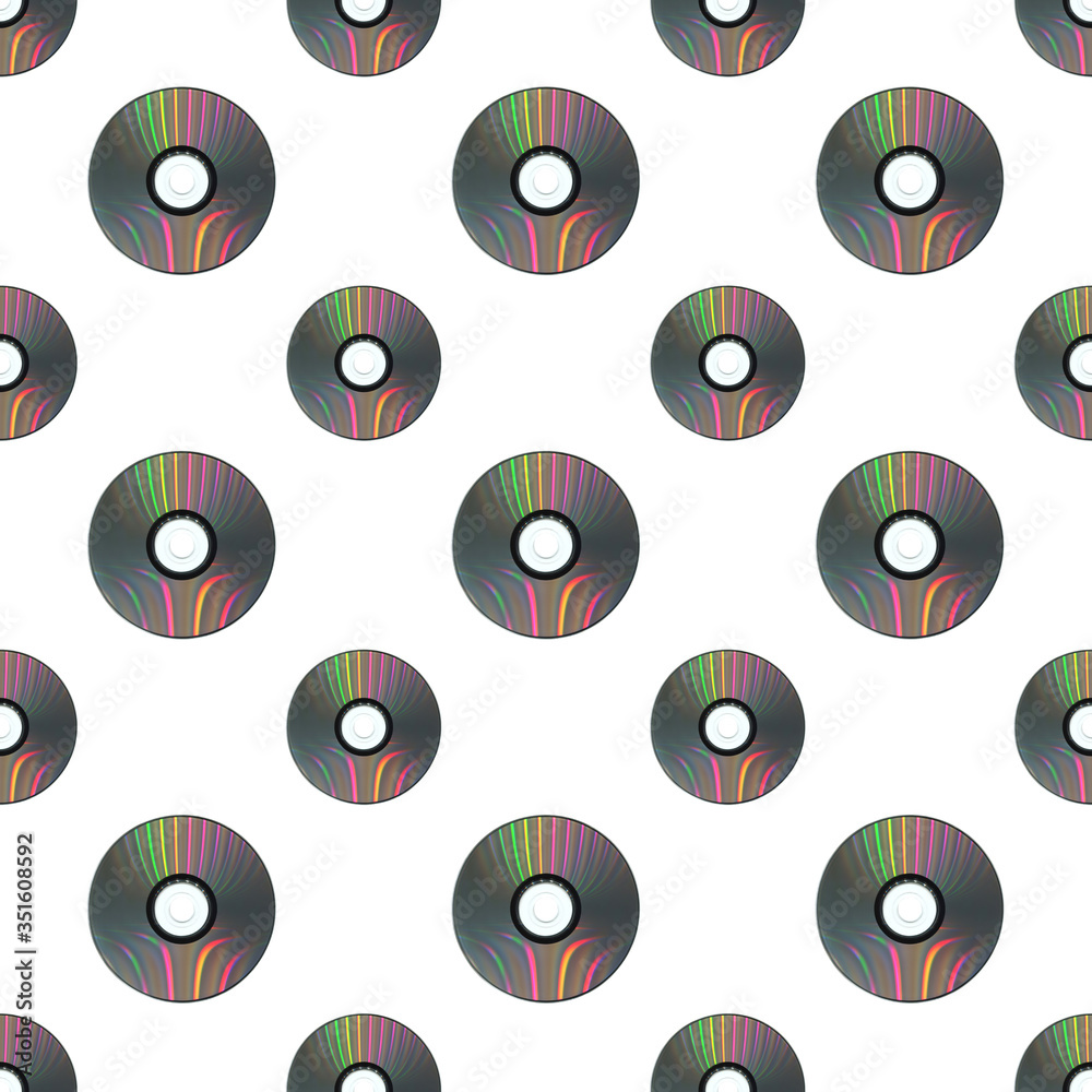 DVD disc seamless pattern on white background DVD disc seamless pattern on white background