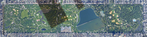 Fotobehang High resolution fine details satellite image of New York Central Park, NY USA