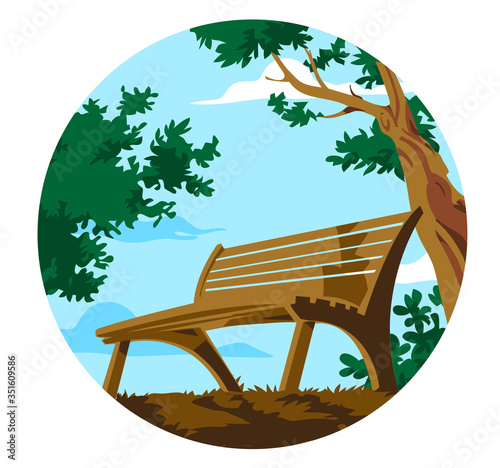 Una panchina nel parco sotto un albero