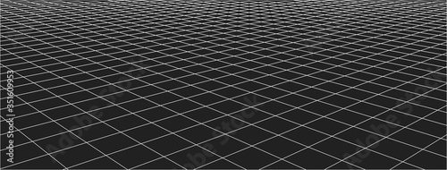 Abstract frame landscape. Vector perspective grid. 3d mesh