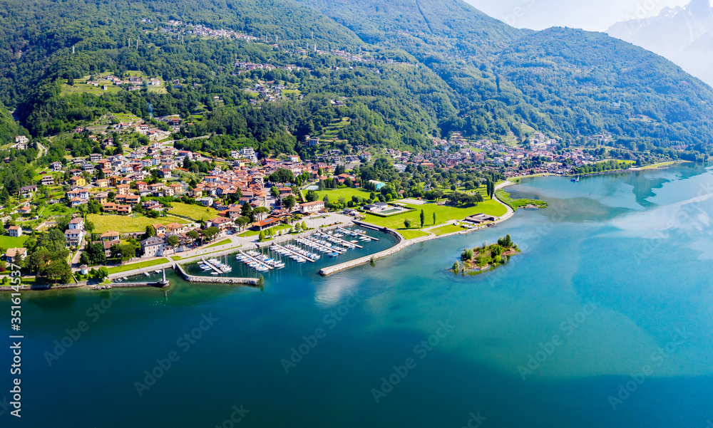 Town of Gera Lario, Como Lake, Italy, aerial view