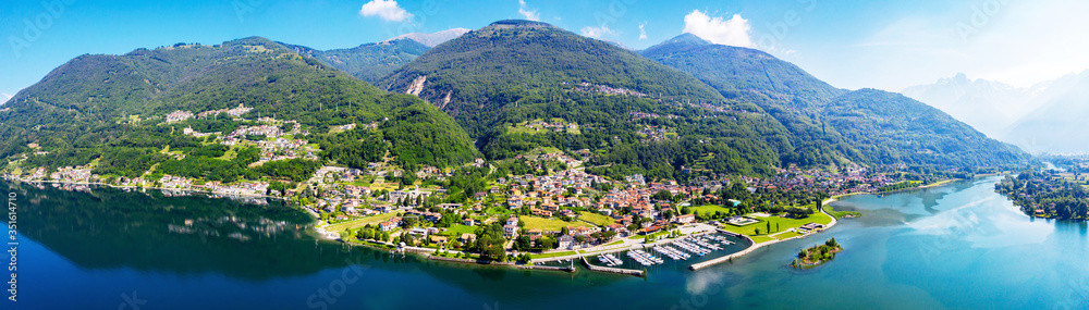 Town of Gera Lario, Como Lake, Italy, aerial view