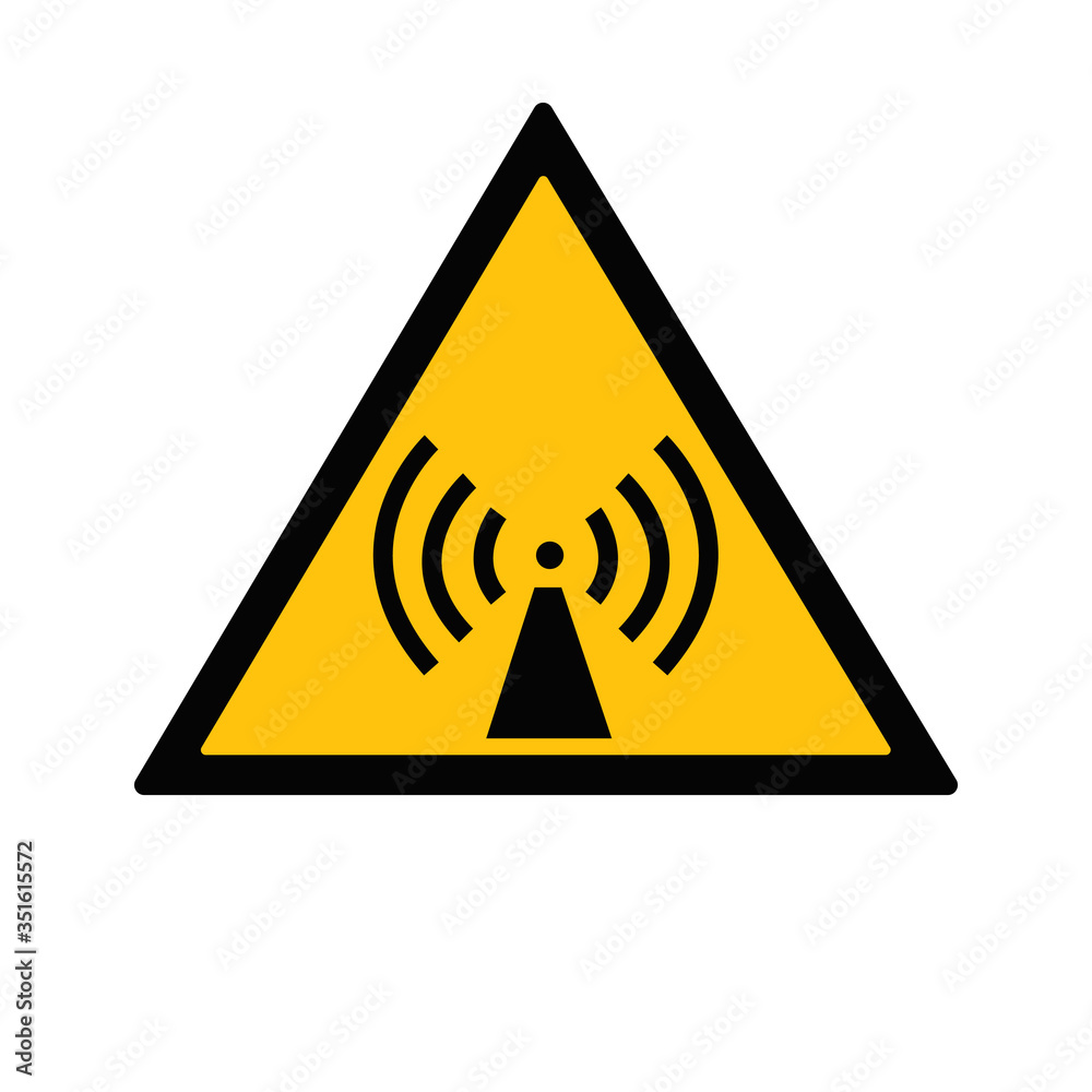 Beware Non-Ionizing Radiation Symbol, Vector Illustration, Isolate On White Background Label. EPS10 Beware Non-Ionizing Radiation Symbol, Vector Illustration, Isolate On White Background Label. EPS10