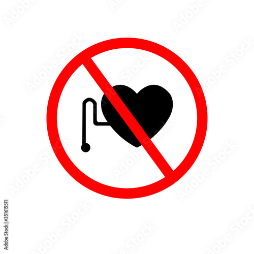 No Access For Persons With Pacemakers Symbol, Vector Illustration, Isolate White Background Icon. EPS10