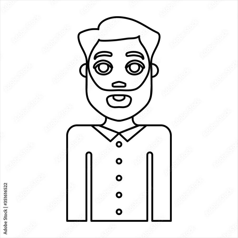 man front look line icon