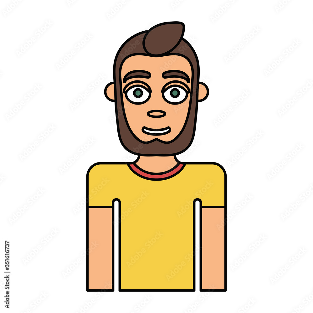 man front look flat icon