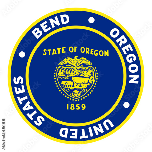 Round Bend Oregon United States Flag Clipart 3