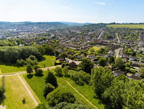 Aerial photo of Onslow Village, Guildford, Surrey England UK