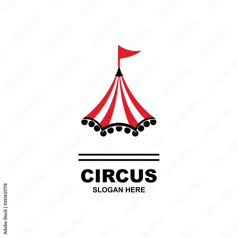Circus tent logo template Vector illustration Circus tent logo template Vector illustration