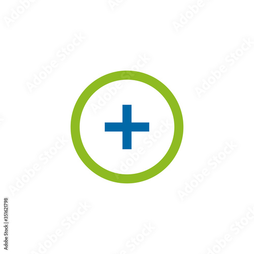 Medical and health care logo design with medical cross icon
