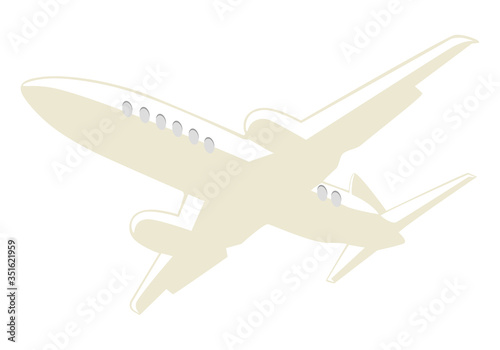 Passenger airplane liner in the sky. Vector illustration