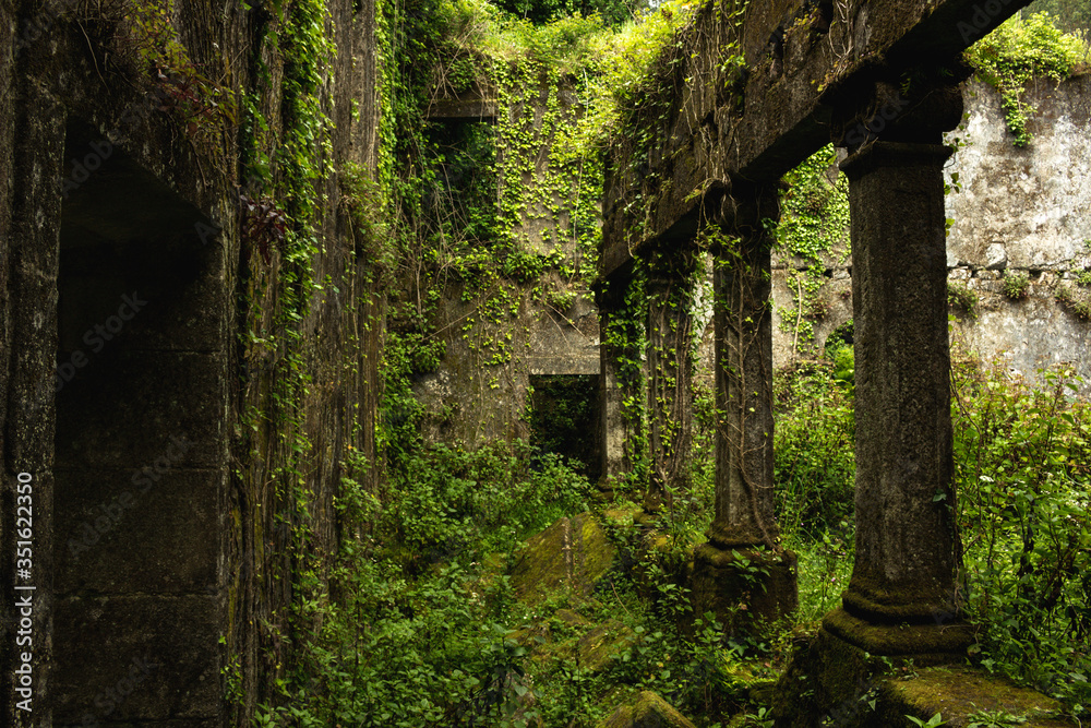 The ruins of Convent of São Francisco do Monte, located in the parish of Santa Maria Maior, municipality and district of Viana do Castelo, in Portugal. The ruins of Convent of São Francisco do Monte, located in the parish of Santa Maria Maior, municipality and district of Viana do Castelo, in Portugal.