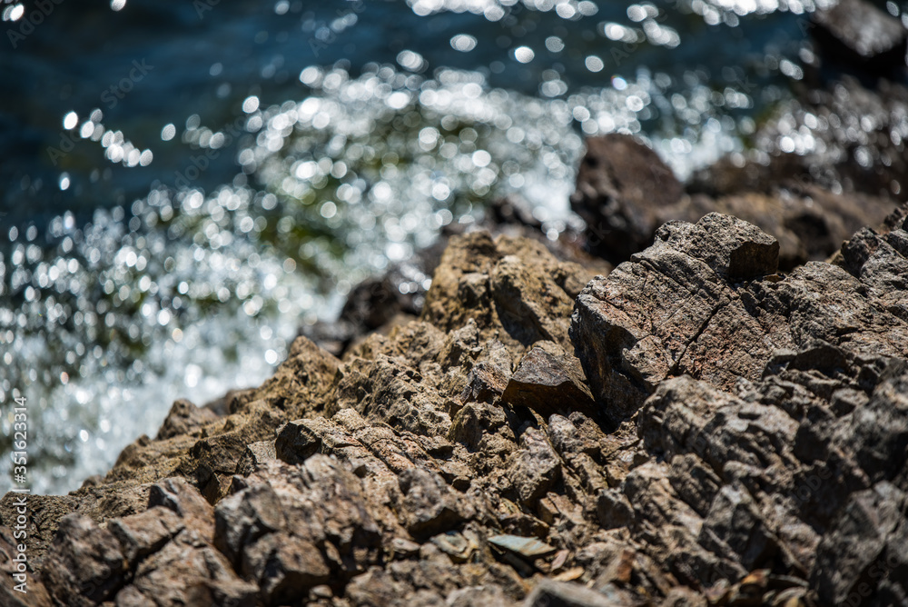 Rocky coast of the Orlik dam in Czech Republic Rocky coast of the Orlik dam in Czech Republic