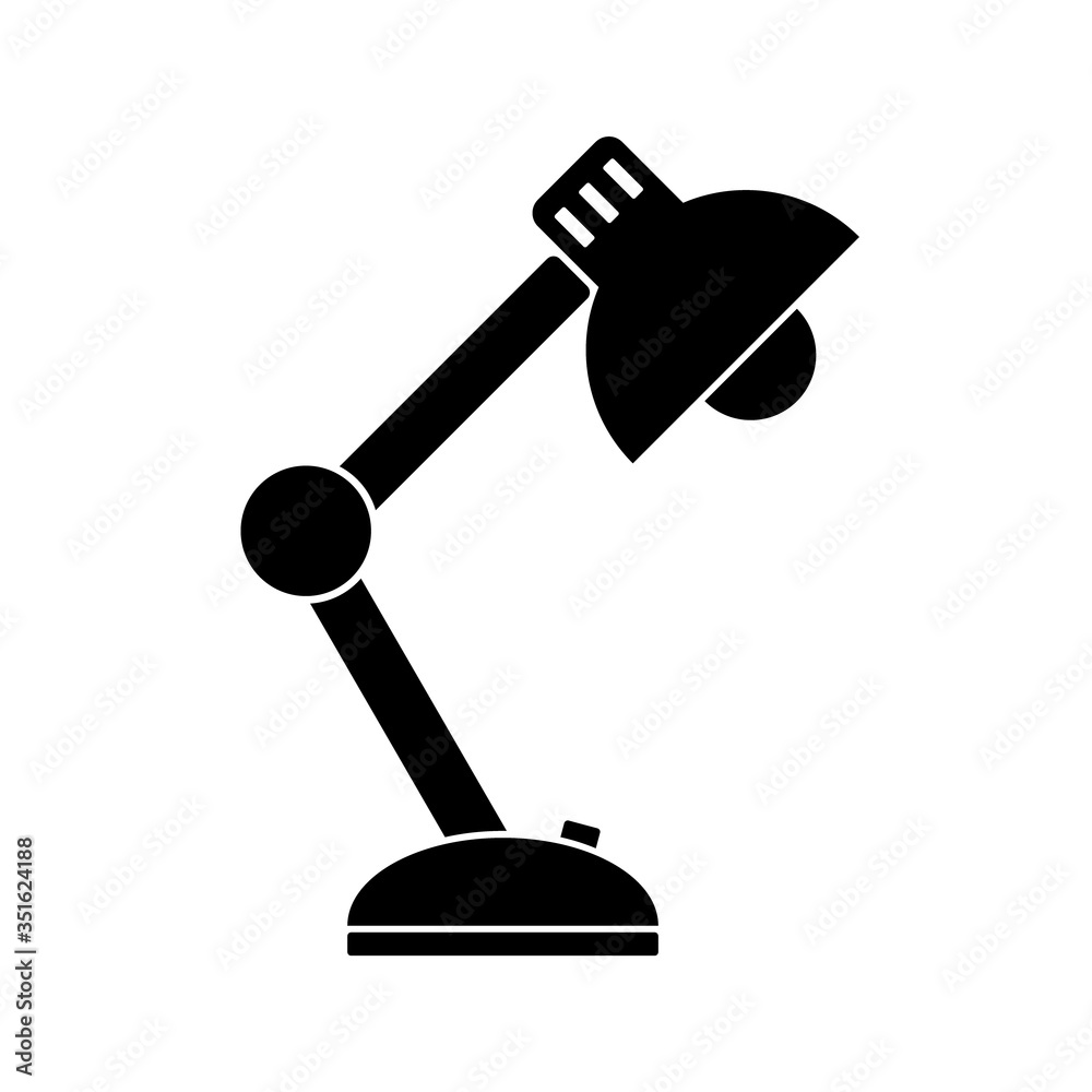 Monochrome vector table lamp silhouette Monochrome vector table lamp silhouette