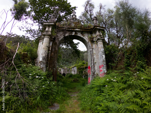 The ruins of Convent of São Francisco do Monte, located in the parish of Santa Maria Maior, municipality and district of Viana do Castelo, in Portugal.