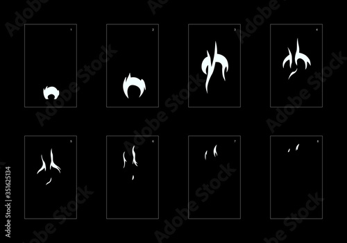 Explosion Smoke effect. Explosion Animation effect. Animation Sprite sheet for games, cartoon or animation. vector style animation effect 1049.