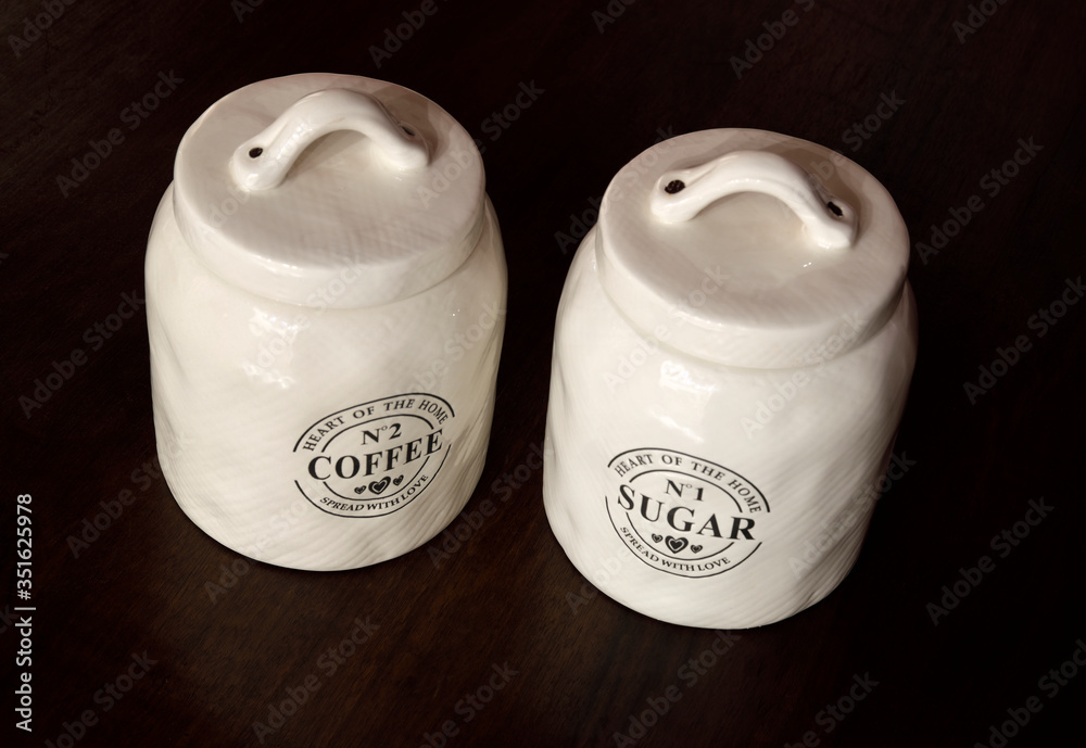 Sugar and coffee containers