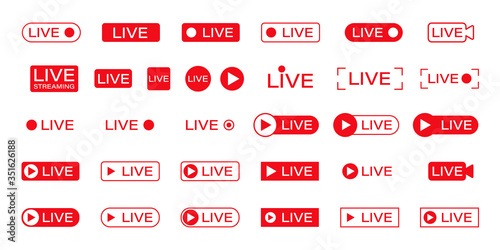 live icon online stream video play vector illustration photo
