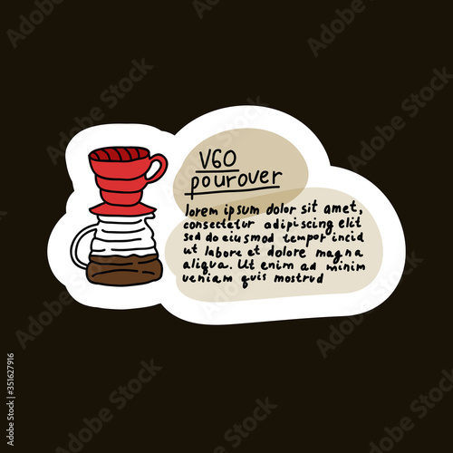 alternative coffee maker, device for brewing coffee doodle icon