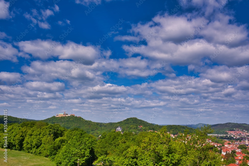 Aussicht auf Stadt Eisenach und die Wartburg