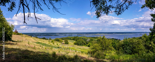 river and forest, panorama