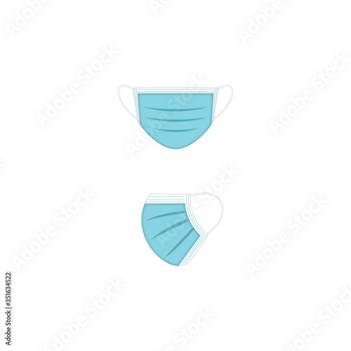 Surgical face mask for Covid-19 pandemic - dimensional vector art