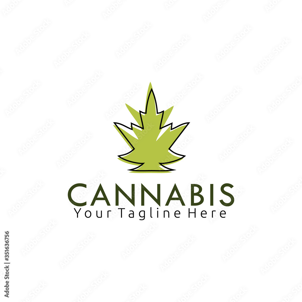 Simple Cannabis Leaf logo design