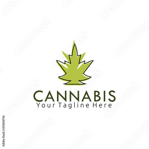 Simple Cannabis Leaf logo design