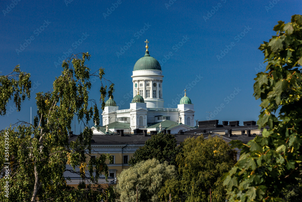 Helsinki, Finland - September 02, 2019: St. Nicholas Cathedral in the city center.