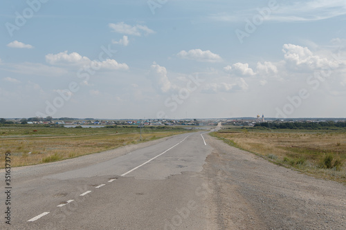 road in to sky landscape