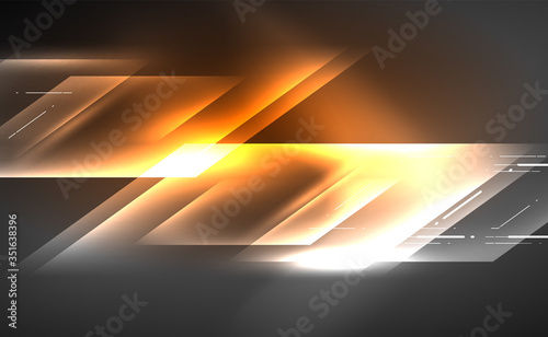 Dynamic neon shiny abstract background. Trendy abstract layout template for business or technology presentation, internet poster or web brochure cover, wallpaper