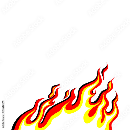 fire isolated vector illustration in flat style