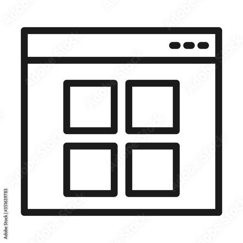 Seo and marketing online concept, web page icon, line style