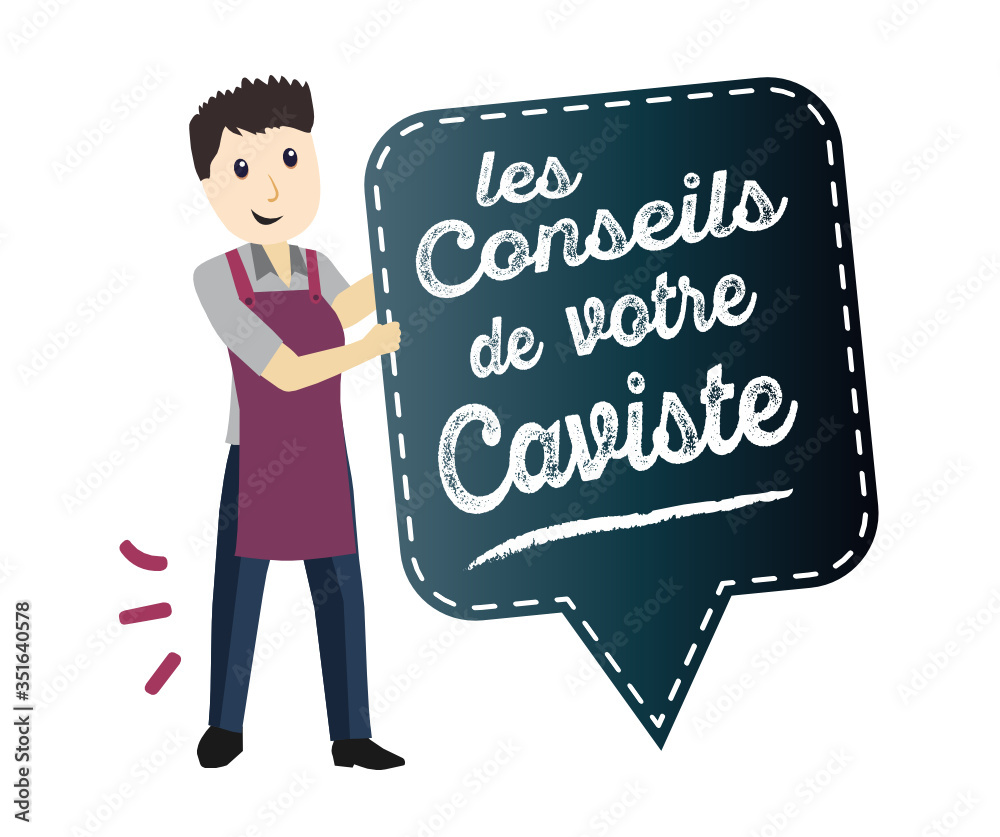 Caviste tenant un tableau noir, les conseils de votre caviste Caviste tenant un tableau noir, les conseils de votre caviste