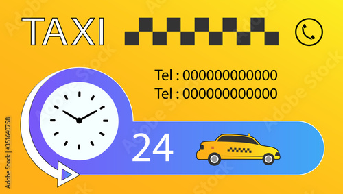 Vector illustration of a taxi business card template