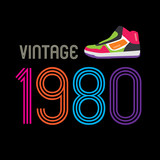 1980 vector vintage retro design background
