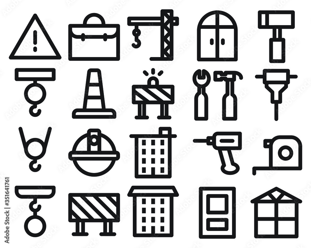 Media Icon Construction Line Style for any purposes website mobile app presentation Media Icon Construction Line Style for any purposes website mobile app presentation