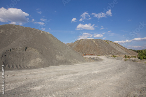 Refuse pile rock heap dump on chromium chrome ore quarry mine 