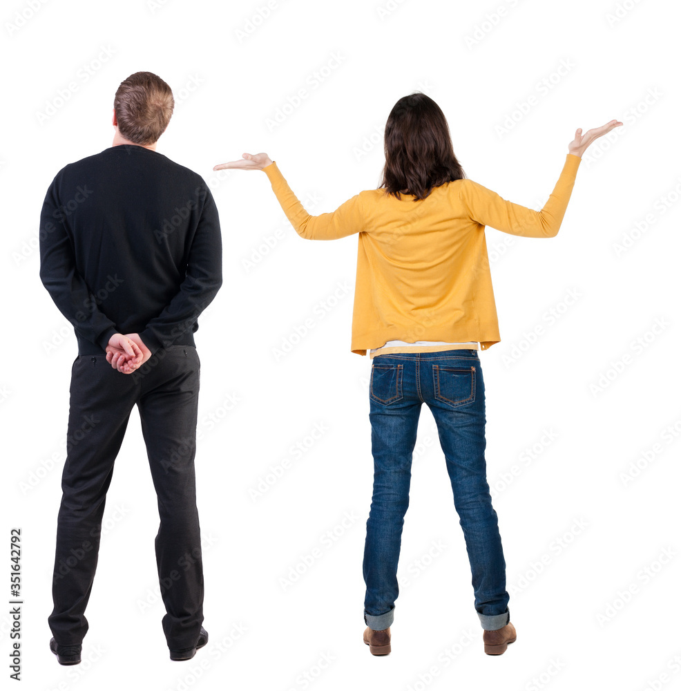 Back view couple in sweater. Back view couple in sweater.