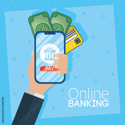 banking online technology with smartphone
