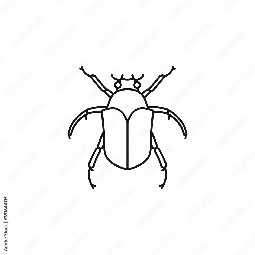 June bug or beetle vector line icon June bug or beetle vector line icon