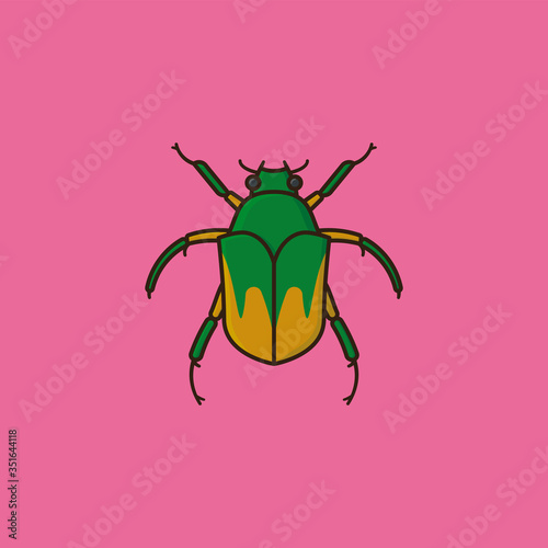 June bug or June Beetle vector illustration for June Bug Day