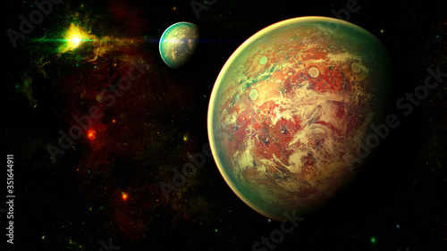 3D illustration of an space planet universe © Andrus Ciprian