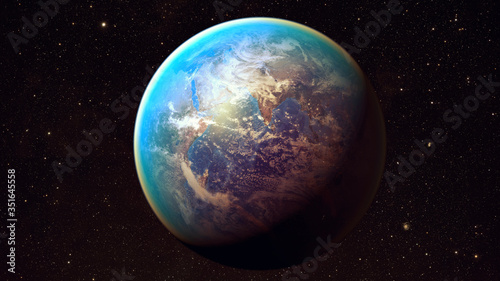 Fototapeta Naklejka Na Ścianę i Meble -  3D illustration of an space planet universe