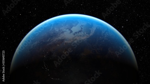 3D illustration of an space planet universe
