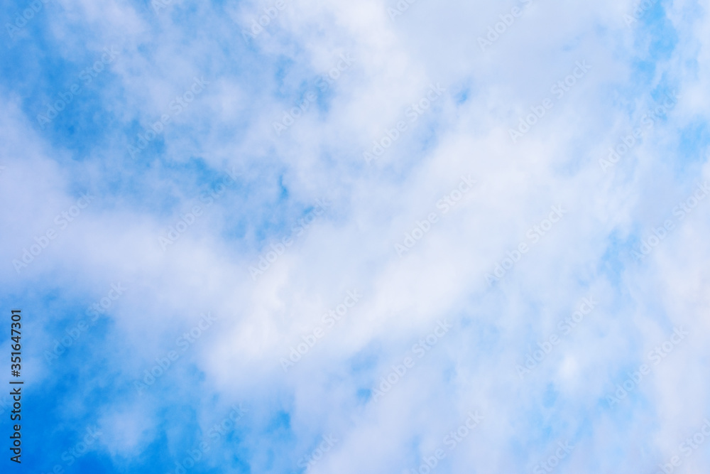 Blue sky with clouds, background, copy space