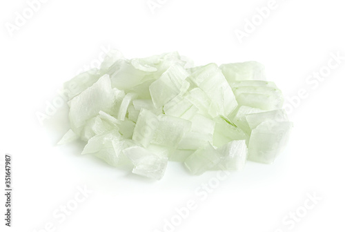 Diced onion - Cebolla cortada en dados photo