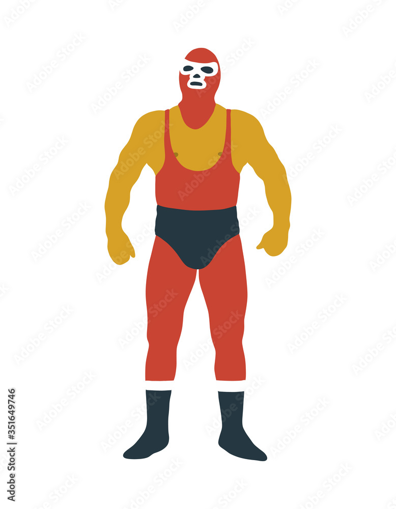 luchador mexican wrestler doodle icon, vector illustration