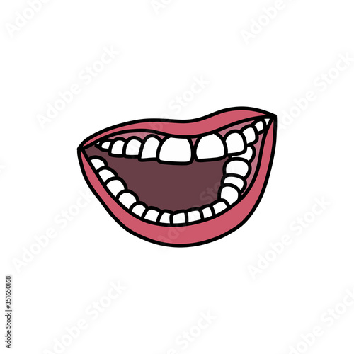 mouth doodle icon  vector illustration